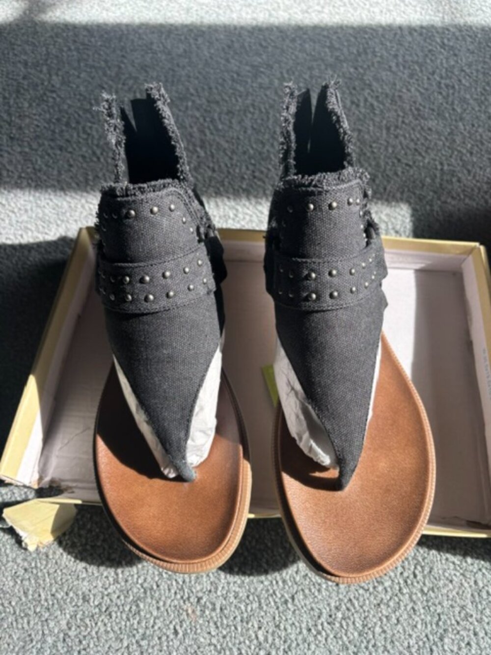 Ladies Very G 'Journey' black sandals - size 7 BN with box